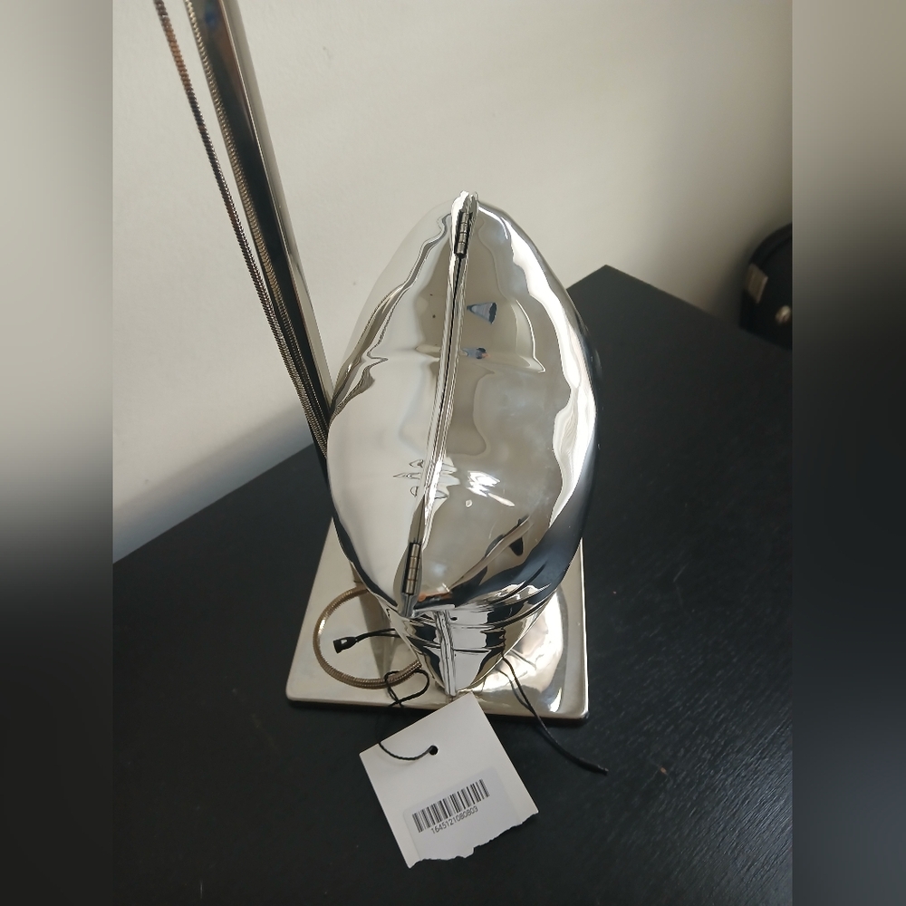 NWT Zara METALLIC SILVER BALLOON STAR SHAPED BOX CLUTCH crossbody PURSE NEW - Picture 7 of 16